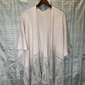 Massini Women One Size Open Front Knit Kimono Cardigan Fringe Bohemian Cottage